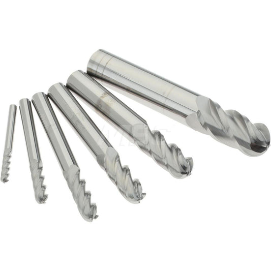 Accupro 93031284 End Mill Set 4 Flute, Ball End