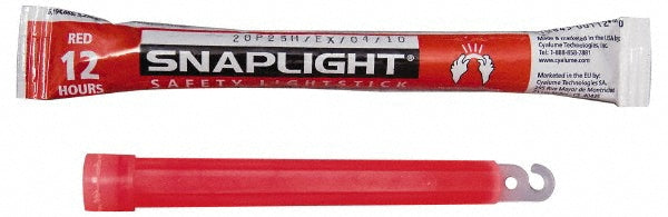 Cyalume 9-08002 SnapLight with Hook & Hole Red, 6" OAL, 12 hr, Snap & Shake, 10 Pc