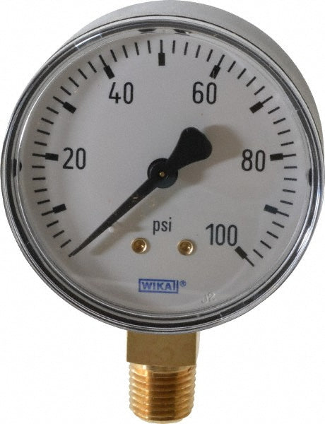 Wika 4253132 Pressure Gauge 2-1/2" Dial, 1/4" Thread, NPT, Lower Mount
