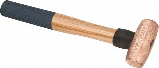 American Hammer AM2CUWG Dead Blow Hammer 2 lb Head, 1-3/8" Face Dia, Copper Head