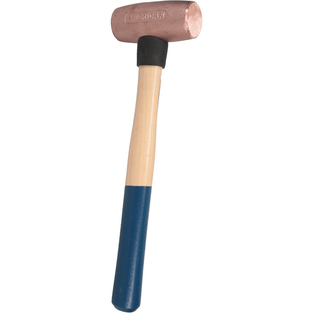 American Hammer AM4CUWG Dead Blow Hammer 4 lb Head, 1-5/8" Face Dia, Copper Head