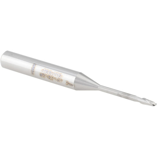 Accupro 93162147 Ball End Mill 2.00 mm Dia, 5.00 mm LOC, 2 Flute, Solid Carbide