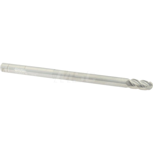 Accupro 93162378 Ball End Mill 0.25" Dia, 0.5" LOC, 4 Flute, Solid Carbide