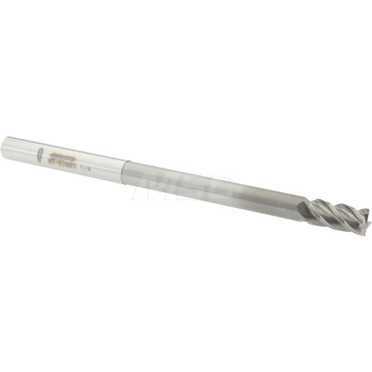 Accupro 93162683 Square End Mill 1/4'' Dia, 1/2'' LOC, 1/4'' Shank Dia, 4'' OAL, 4 Flutes, Solid Carbide