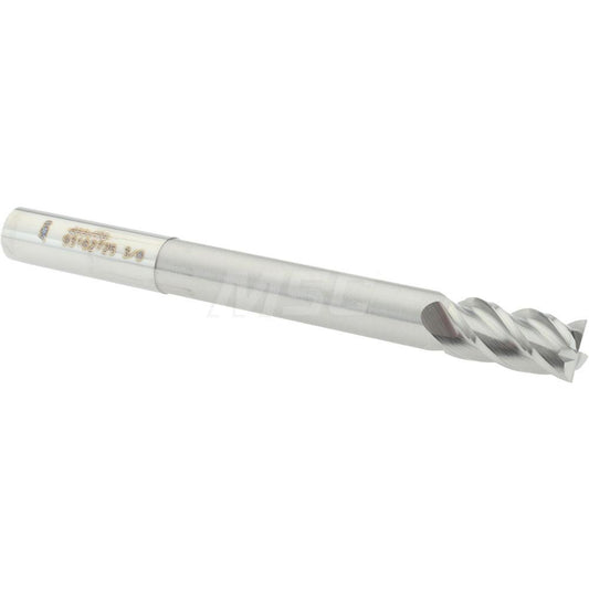 Accupro 93162725 Square End Mill 3/8'' Dia, 3/4'' LOC, 3/8'' Shank Dia, 4'' OAL, 4 Flutes, Solid Carbide