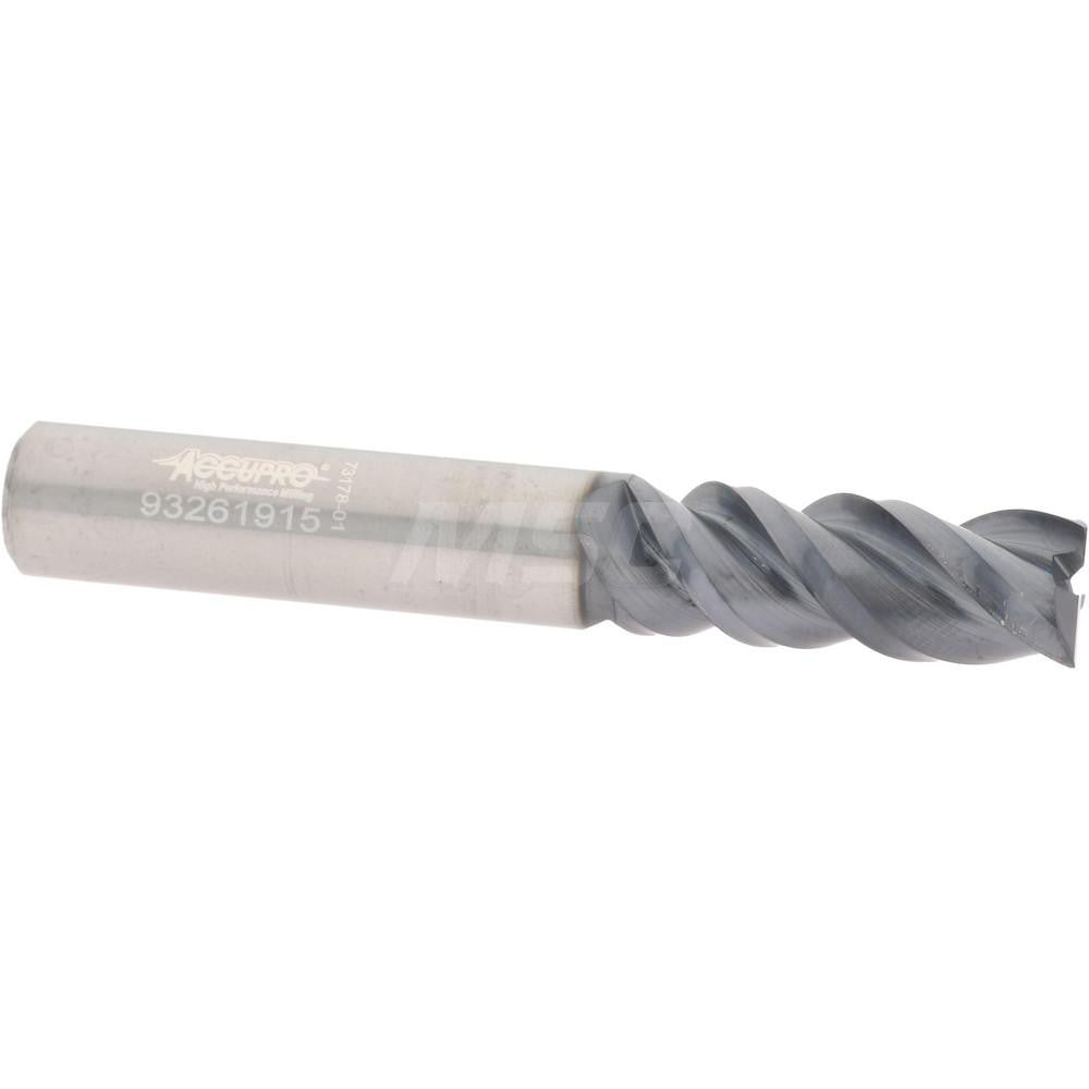 Accupro 95168329 Square End Mill 3/8" Dia, 1" LOC, 3 Flutes, Solid Carbide