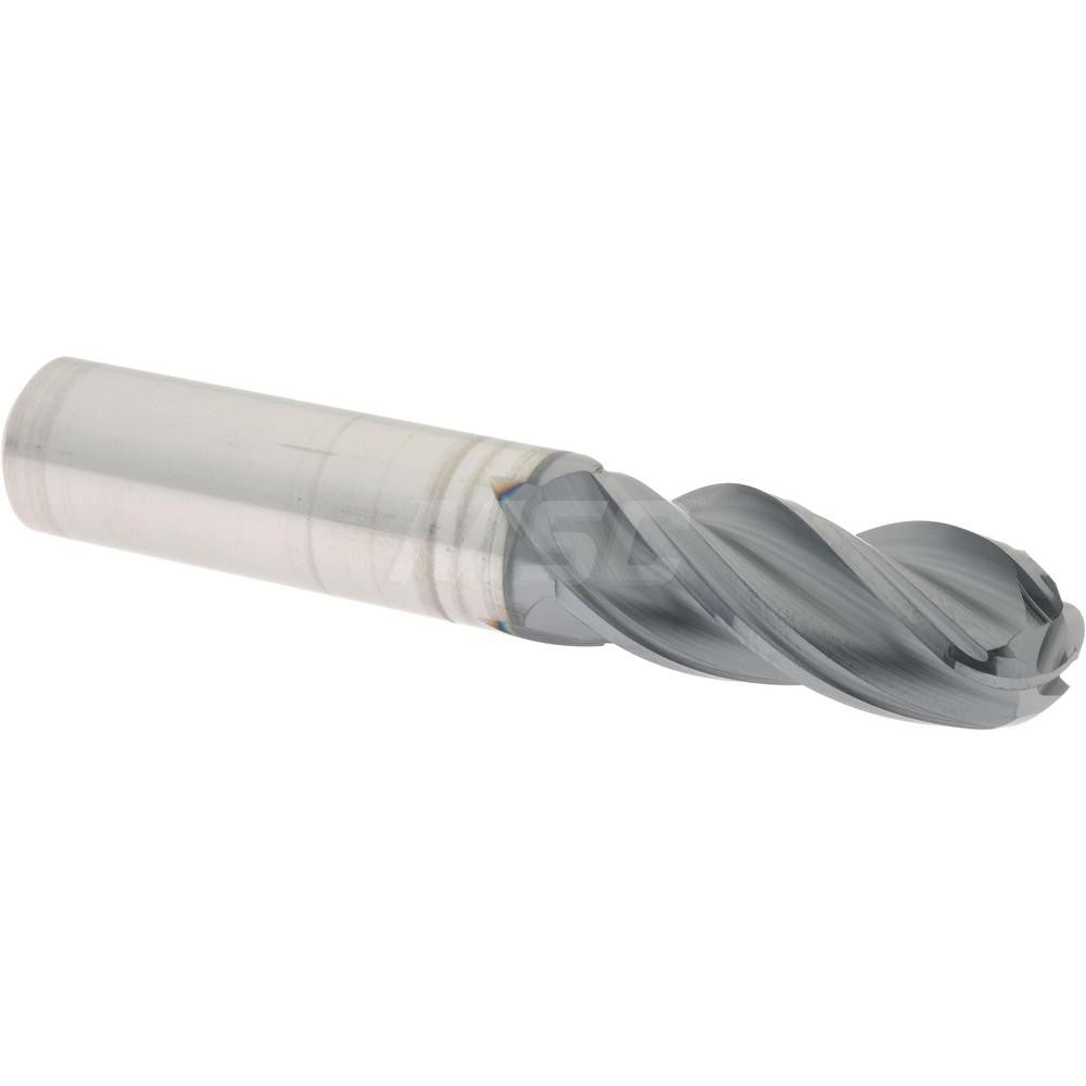 Accupro 95168277 Ball End Mill 1/2" Dia, 1-1/4" LOC, 4 Flute, Solid Carbide