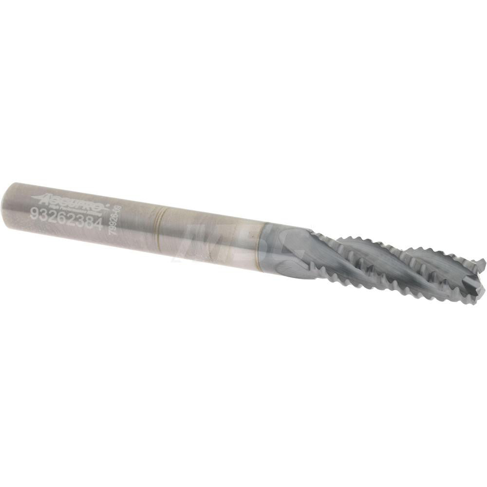 Accupro 2500033 Roughing End Mill 1/4" Dia, 4 Flutes, Single End, Solid Carbide