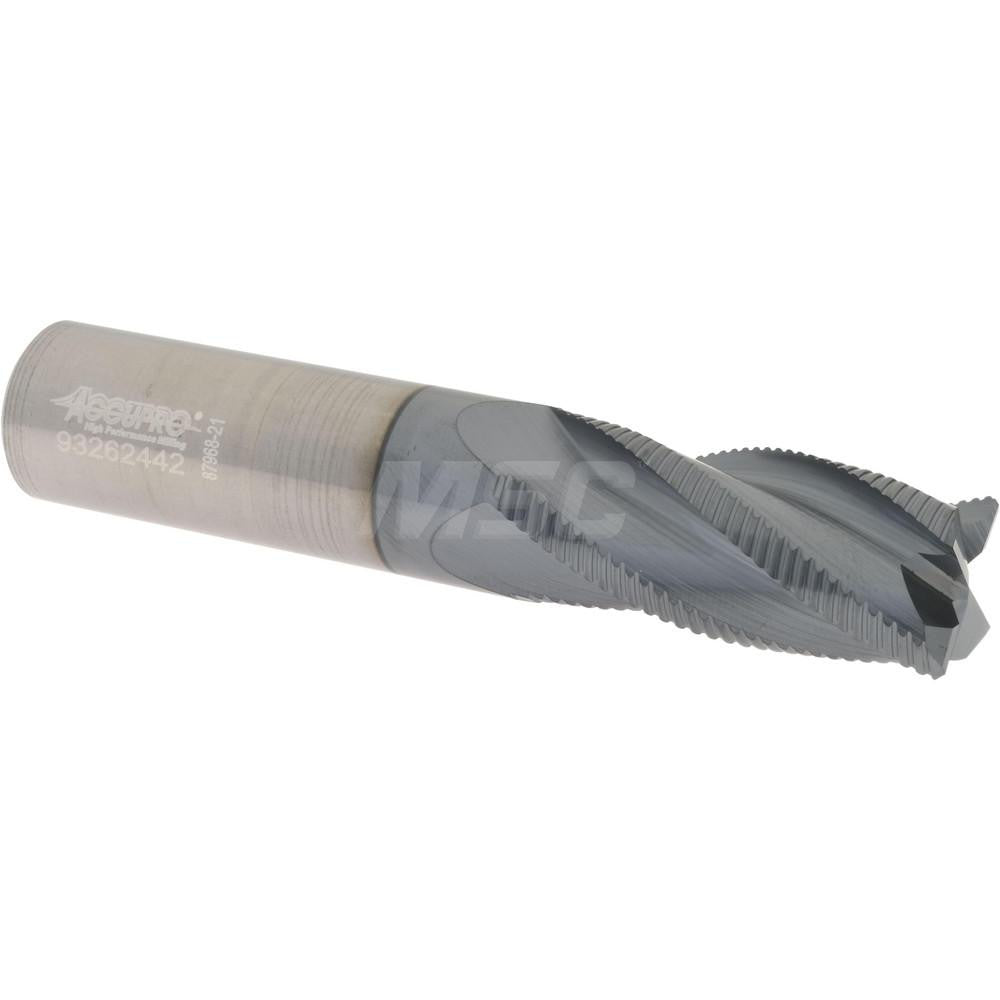 Accupro 2500050 Roughing End Mill 3/4" Dia, 4 Flutes, Single End, Solid Carbide