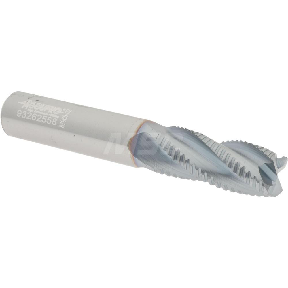 Accupro 2500147 Roughing End Mill 7/16" Dia, 4 Flutes, Single End, Solid Carbide