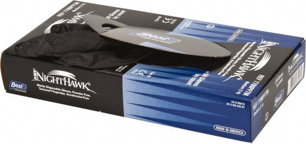 SHOWA 7700PFTM Disposable Glove Size Medium, 4.0 mil, Nitrile Coated, Nitrile, General Purpose Grade, Powder-Free