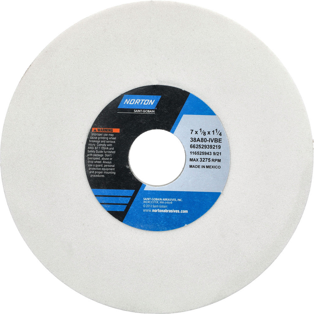Norton 66252939219 Surface Grinding Wheel 7" Dia, 1/8" Thick, 1-1/4" Hole, 80 Grit, I Hardness