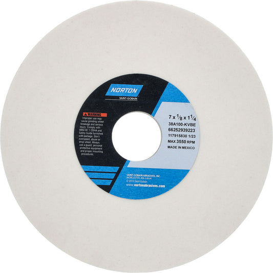 Norton 66252939223 Surface Grinding Wheel 7" Dia, 1/8" Thick, 1-1/4" Hole, 100 Grit, K Hardness