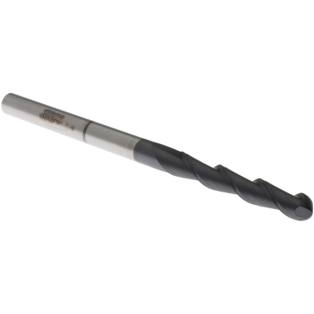 Accupro 93299741 Ball End Mill 0.25" Dia, 1.5" LOC, 2 Flute, Solid Carbide