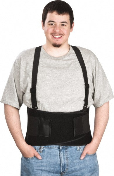 PRO-SAFE 7160-01P Back Support Belt with Adjustable Shoulder Straps, Small, 26 to 36" Waist, 9" Belt Width