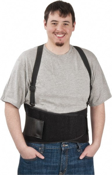 PRO-SAFE 7160-02P Back Support Belt with Adjustable Shoulder Straps, Medium, 36 to 48" Waist, 9" Belt Width