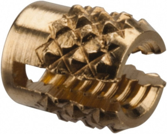 E-Z LOK 240-002-BR #2-56 UNC Brass Flush Press Fit Threaded Insert for Plastic