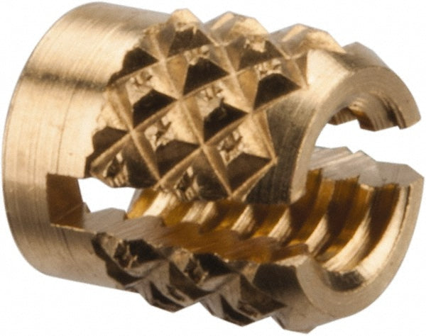 E-Z LOK 240-004-BR #4-40 UNC Brass Flush Press Fit Threaded Insert for Plastic