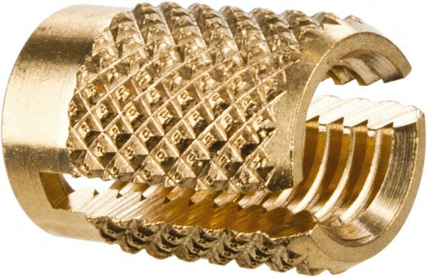 E-Z LOK 240-332-BR #10-32 UNF Brass Flush Press Fit Threaded Insert for Plastic