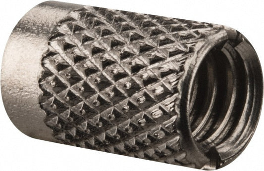 E-Z LOK 240-4-CR 1/4-20 UNC Grade 303 Stainless Steel Flush Press Fit Threaded Insert for Plastic