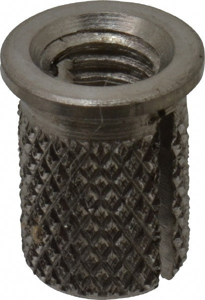 E-Z LOK 260-332-CR #10-32 UNF Grade 303 Stainless Steel Flanged Press Fit Threaded Insert for Plastic