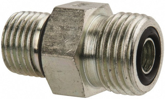 Parker 6 F5OLO-S Compression Tube Straight Thread Connector 9/16-18, 3/8" Tube OD, ORFS x SAE-ORB