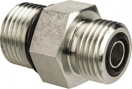 Parker 6-8 F5OLO-S Compression Tube Straight Thread Connector 3/4-16, 3/8" Tube OD, ORFS x SAE-ORB