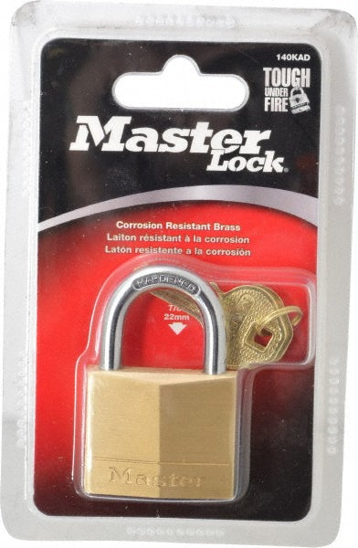 Master Lock 140KAD-1G022 Padlock Solid Brass, Keyed Alike, 1-9/16" Wide