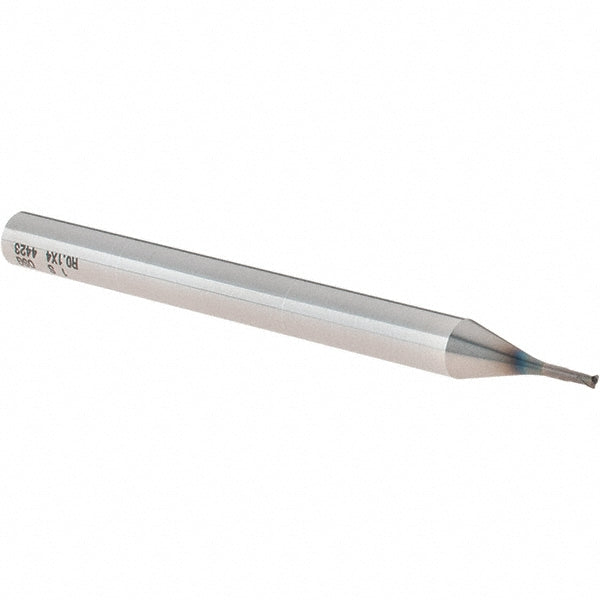 OSG 3101006 Corner Radius End Mill 1.00 mm Dia, 0.80 mm LOC, 0.10 mm Radius, 2 Flute, Solid Carbide