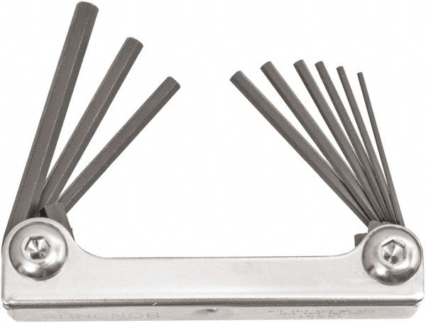 Bondhus 14591 9 Piece Fold-Up Ball End Hex Key Set