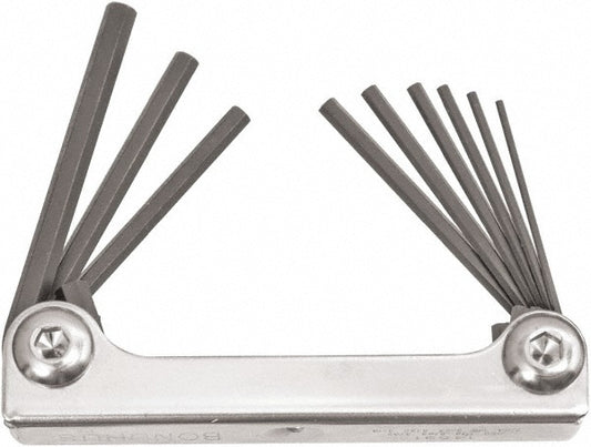 Bondhus 14591 9 Piece Fold-Up Ball End Hex Key Set