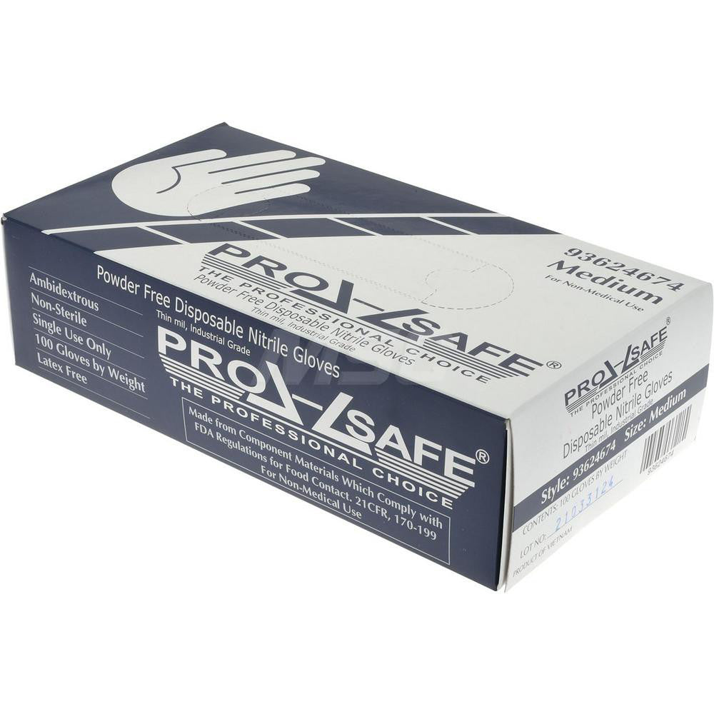 PRO-SAFE GL06-3MPFM Disposable Glove Size Medium, 3.0 mil, Nitrile, General Purpose Grade, Powder-Free