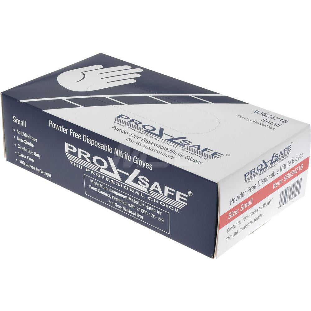 PRO-SAFE GL06-3MPFS Disposable Glove Size Small, 3.0 mil, Nitrile, General Purpose Grade, Powder-Free