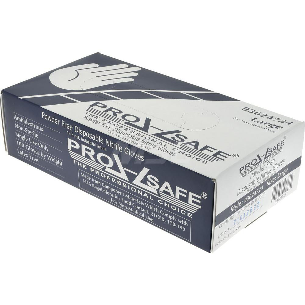 PRO-SAFE GL06-3MPFL Disposable Glove Size Large, 3.0 mil, Nitrile, General Purpose Grade, Powder-Free