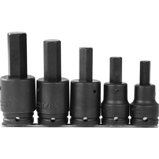 Proto J07595 Hex Bit Socket Set 3/4" Drive, 5 Pc, 9/16 to 1" Hex
