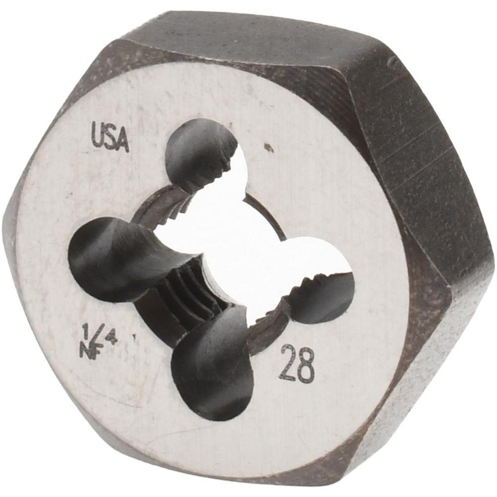 Cle-Line C65602 Hex Rethreading Die 1/4-28, Right Hand, Carbon Steel