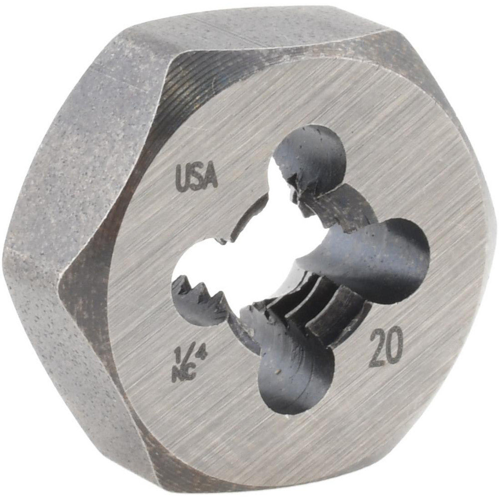 Cle-Line C65601 Hex Rethreading Die 1/4-20, Right Hand, Carbon Steel
