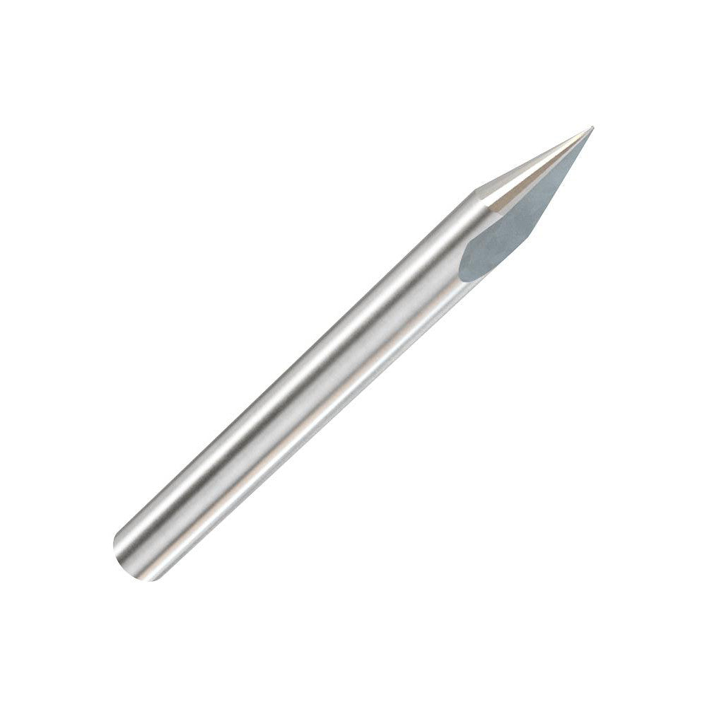 Harvey Tool 18715 Chamfer Mill 1/8" Dia, 1/8" Shank Dia, 30 deg, 2 Flute, Solid Carbide, Single End