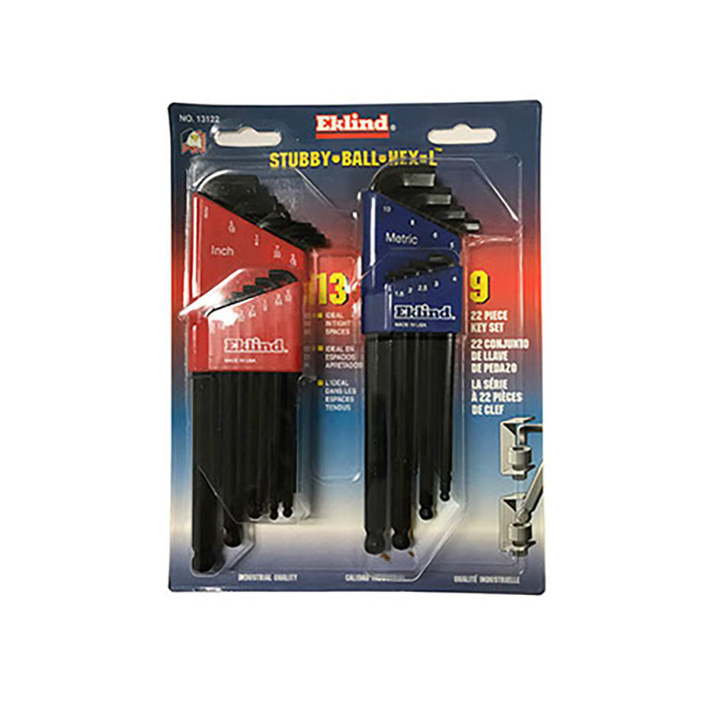 Eklind 13122 22 Piece L-Key Combo Hex Key Set
