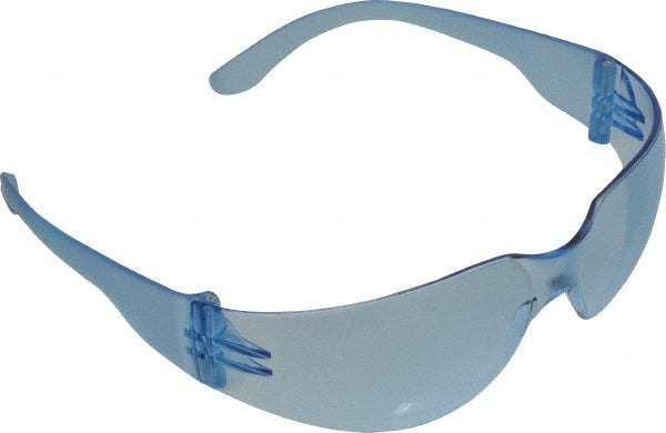 PRO-SAFE 48291 Safety Glasses Scratch-Resistant, Polycarbonate, Blue Lenses, Frameless