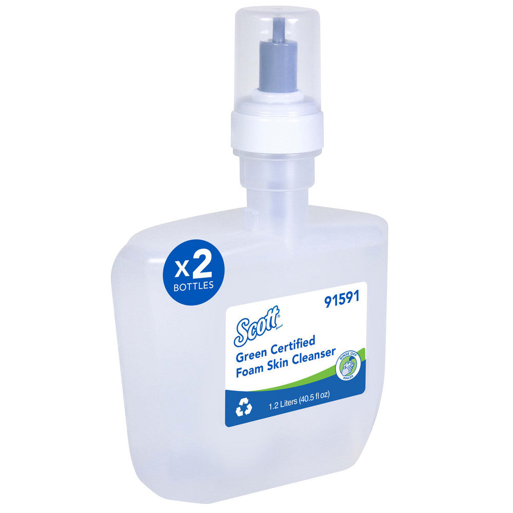 Scott 91591 Green Certified Foam Hand Soap, 1.2 L Clear, Unscented Automatic Hand Soap Refills for Kimberly-Clark Professional ICON & Scott Pro Automatic Dispensers, Ecologo, NSF E-1 Rated