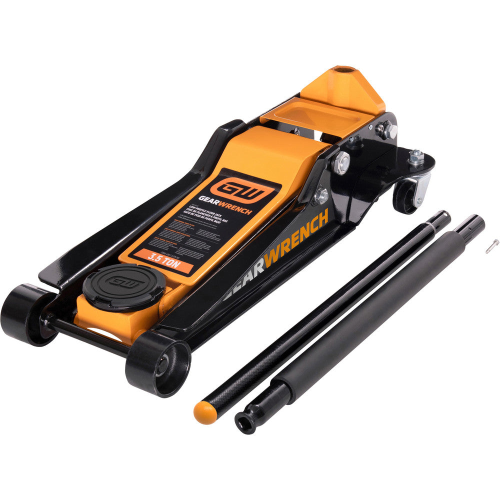 GEARWRENCH GWLPFJ3T Service & Floor Jacks Product Type Floor Jack Low-Profile  Load Capacity 6000  Load Capacity (Tons) 3.5  Minimum Height (Decimal Inch) 3.7500  Maximum Height (Inch) 21-3/4  Overall Height (Inch) 21.75
