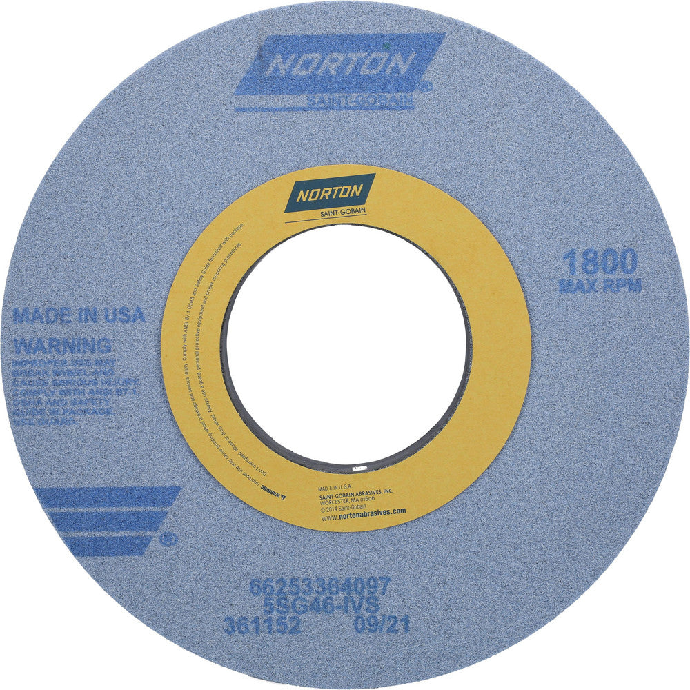 Norton 66253364097 Surface Grinding Wheel 14" Dia, 1-1/2" Thick, 5" Hole, 46 Grit, I Hardness
