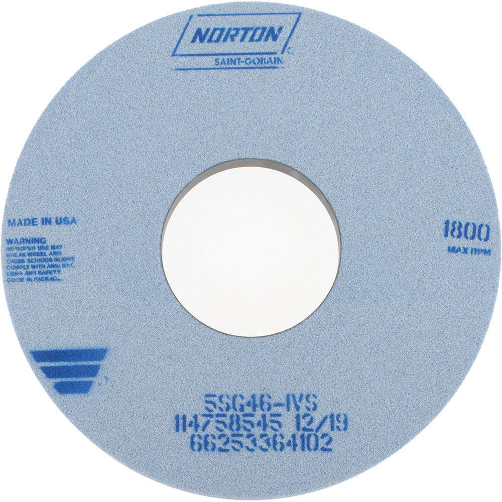 Norton 66253364102 Surface Grinding Wheel 14" Dia, 1-1/2" Thick, 5" Hole, 46 Grit, I Hardness