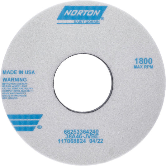 Norton 66253364240 Surface Grinding Wheel 14" Dia, 1-1/2" Thick, 5" Hole, 46 Grit, J Hardness