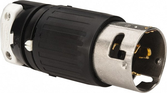 Hubbell Wiring Device-Kellems CS8165C Locking Inlet Plug, Industrial, Non-NEMA, 480V, Black & White