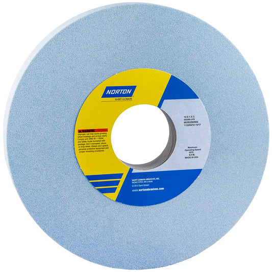 Norton 66253262504 Surface Grinding Wheel 12" Dia, 1" Thick, 3" Hole, 60 Grit, J Hardness