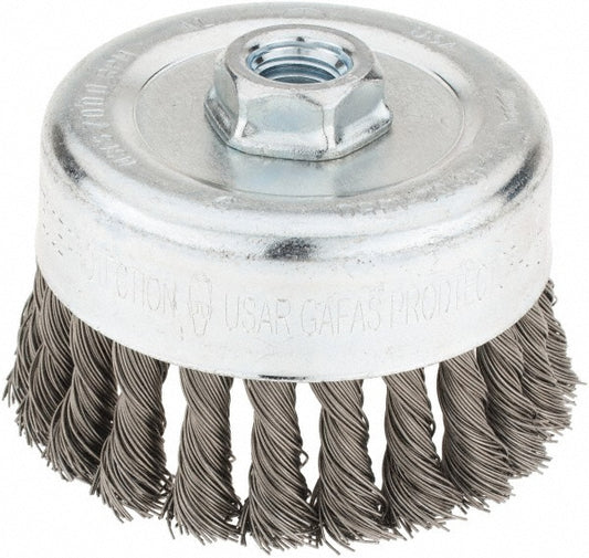 Milwaukee Tool 48-52-1350 Cup Brush 4" Dia, 0.023" Wire Dia, Steel, Knotted