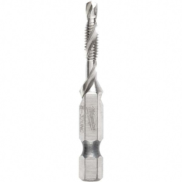 Milwaukee Tool 48-89-4870 Combination Drill Tap #8-32, Medium, 2 Flutes, Steel