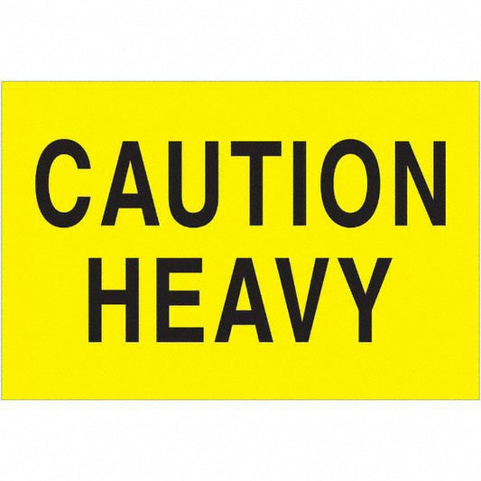 Tape Logic DL1610 Shipping & DOT Label "Caution - Heavy", Rectangle, 3" Wide, 2" High